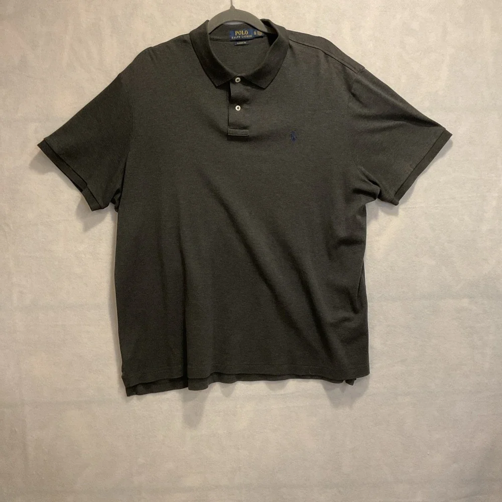 POLO by Ralph Lauren Grey Classic Fit Short Sleeve Polo‎ with Blue Pony Logo XL